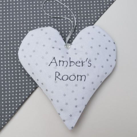 Silver Star Name Heart