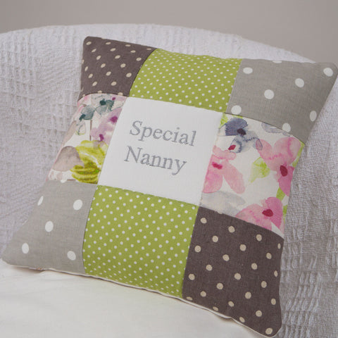 Special Nanny Cushion green and grey