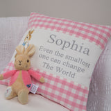 Peter Rabbit© Quote Cushion Blue