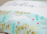 Unicorn Name Cushion Mint